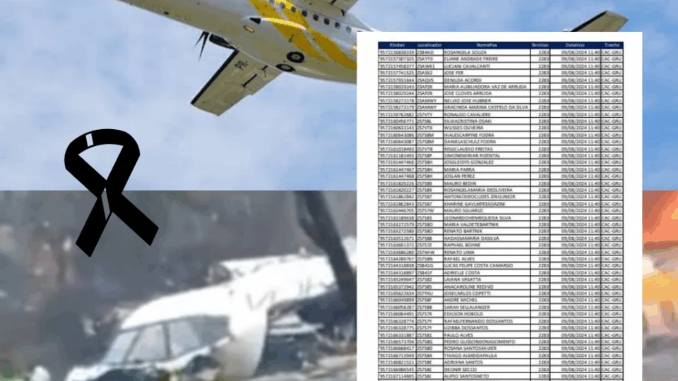 Confira lista com o nome das 61 pessoas a bordo do voo da Voepass