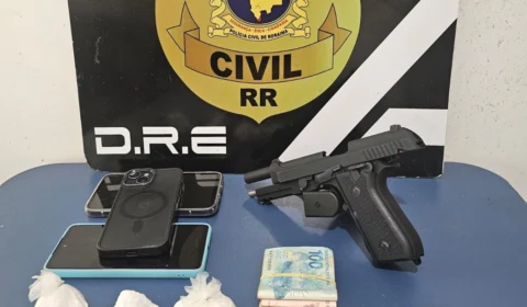 Polícia Civil de Roraima apreende arma furtada e prende três suspeitos em operação antidrogas