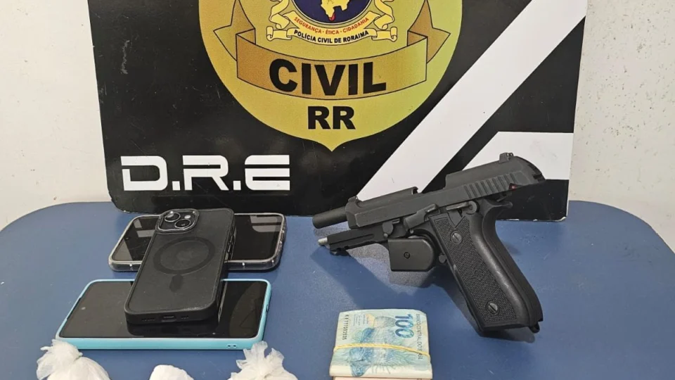 Polícia Civil de Roraima apreende arma furtada e prende três suspeitos em operação antidrogas