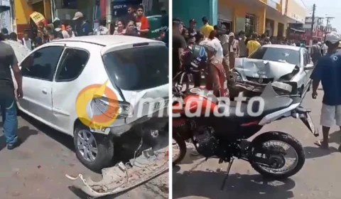VÍDEO: motorista perde controle de carro, bate em outro estacionado e atropela pessoas no Santa Etelvina