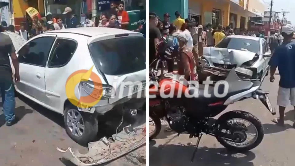 VÍDEO: motorista perde controle de carro, bate em outro estacionado e atropela pessoas no Santa Etelvina
