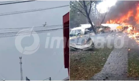 VEJA VÍDEO: avião com 62 pessoas a bordo cai em Vinhedo, no interior de SP