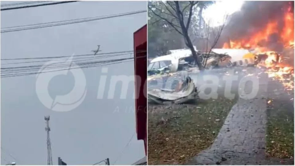 VEJA VÍDEO: avião com 62 pessoas a bordo cai em Vinhedo, no interior de SP