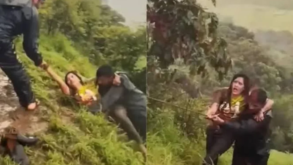 VEJA VÍDEO: mulher tenta fazer selfie e cai em desfiladeiro de 18 metros de altura