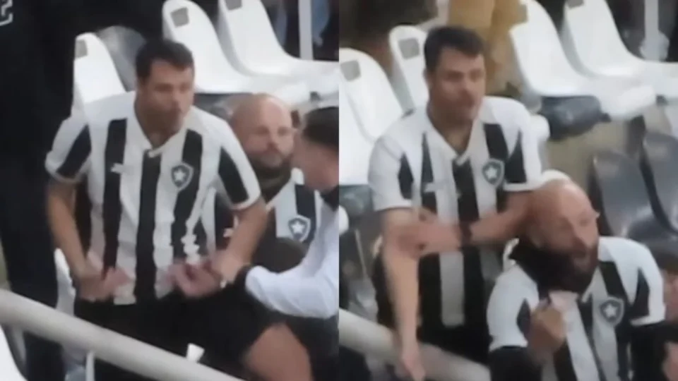 VÍDEO: torcedor do Botafogo é visto fazendo gestos racistas para palmeirenses