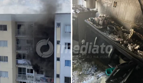 VÍDEOS: apartamento pega fogo no bairro São José e duas pessoas são socorridas