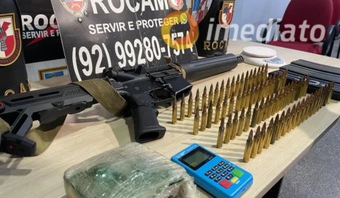 Tiroteio termina com homens presos com fuzil em Manaus