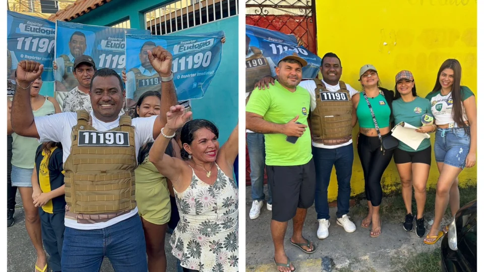 Candidato a vereador, repórter Eudógio realiza caminhada no bairro de Petrópolis