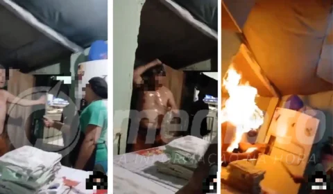 SINISTRO: homem taca fogo no próprio corpo após mulher ameaça-lo com faca; veja