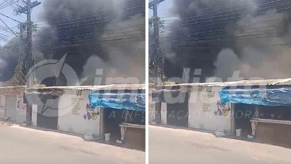 VEJA VÍDEO: incêndio em área de vegetação assusta moradores no Colônia Terra Nova