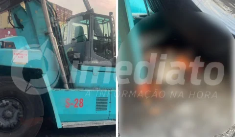 VEJA VÍDEO: trabalhador morre ao ser esmagado por empilhadeira em Manaus