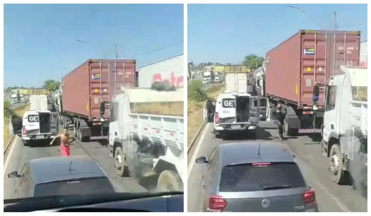 VEJA VÍDEO: presos fogem de viatura policial enquanto são transferidos para presídio