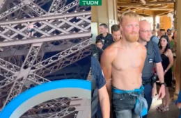 VEJA VÍDEO: homem escala Torre Eiffel horas antes do encerramento das Olimpíadas