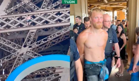 VEJA VÍDEO: homem escala Torre Eiffel horas antes do encerramento das Olimpíadas