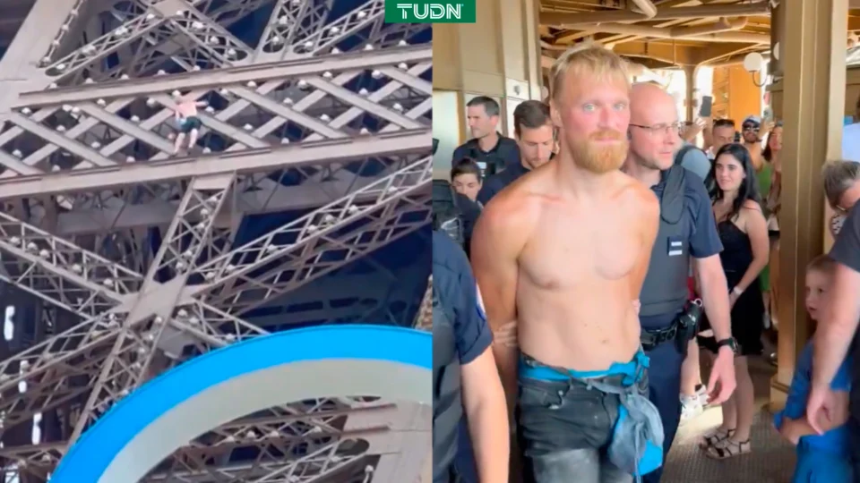 VEJA VÍDEO: homem escala Torre Eiffel horas antes do encerramento das Olimpíadas