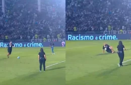 VEJA VÍDEO: torcedor do Vasco se lesiona ao cobrar pênalti no intervalo