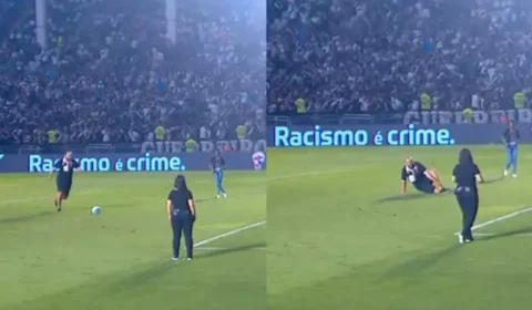 VEJA VÍDEO: torcedor do Vasco se lesiona ao cobrar pênalti no intervalo