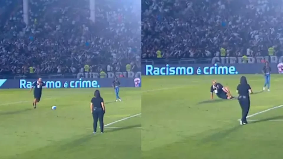 VEJA VÍDEO: torcedor do Vasco se lesiona ao cobrar pênalti no intervalo