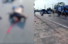 Vídeo: motociclista morre após ser atropelado por carreta no ‘Calçadão’ do Distrito