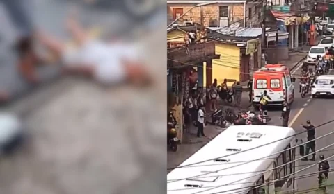 Vídeo: idosa é atropelada por motoqueiro e fica jogada em estado de choque na Compensa