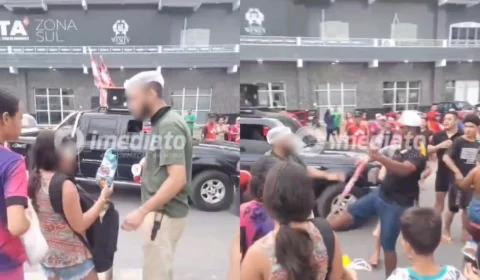 Vídeo: crianças furtam salgadinhos e doces de supermercado e funcionário é agredido por populares no Raiz