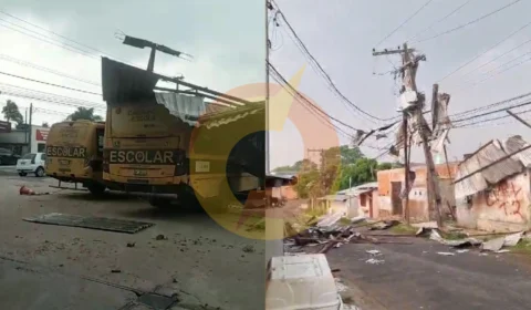 Vídeos: Envira é castigada por temporal e várias casas ficam destelhadas