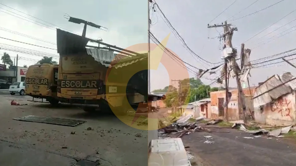 Vídeos: Envira é castigada por temporal e várias casas ficam destelhadas