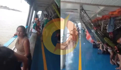 Vídeo: embarcação Bartolomeu 5 é retida pela Marinha em Santarém por causa de excesso de carga