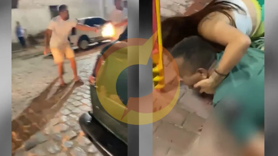 Veja o vídeo: PM persegue e executa ex-sogro em praça pública na frente dos filhos