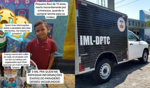 Foto: criança havia saído para comprar lanche quando foi baleada na cabeça durante guerra de facção no Val Paraíso