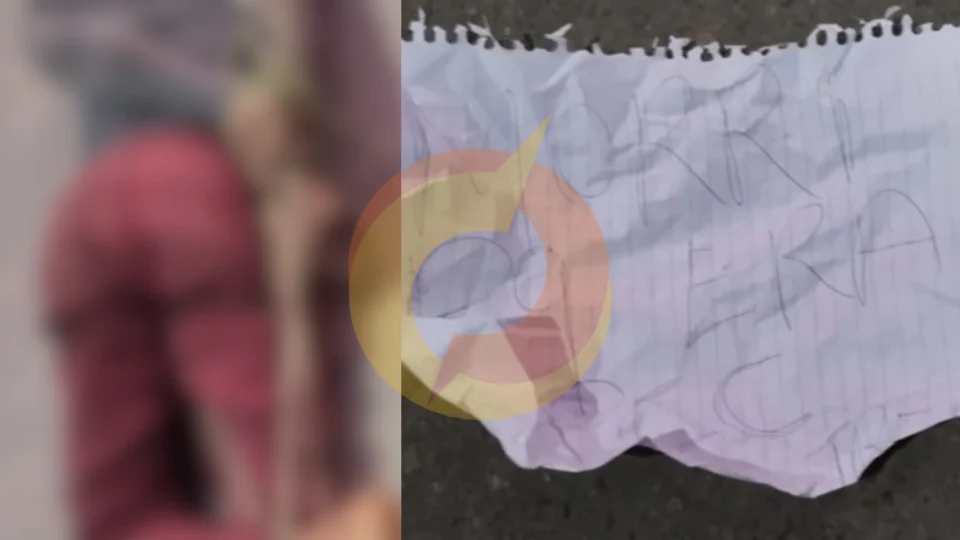 Veja as fotos: tribunal de crime desova corpo de homem amarrado no Val Paraíso; ‘Morri porque sou PCC’, diz bilhete