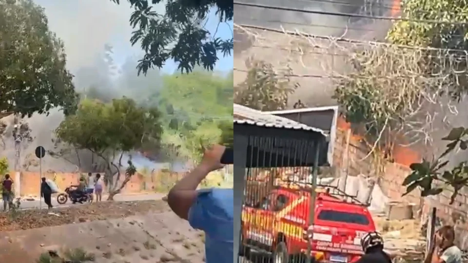 Vídeo: incêndio em terreno próximo a CMPM assusta moradores no bairro Petrópolis
