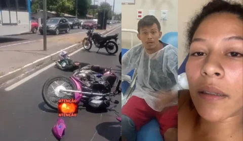 Vídeo: vítimas desmentem que motoqueiro teria sido causador de acidente na Av. Constantino Nery; ‘Ele salvou eu e meu filho’, afirma mãe