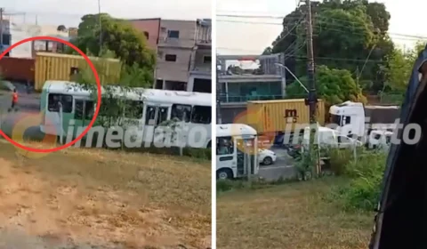 Vídeo: após um dia de acidente com carreta, outro acidente é registrado em Manaus