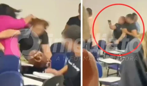 VEJA VÍDEO: aluna aponta arma para colega durante briga dentro de faculdade