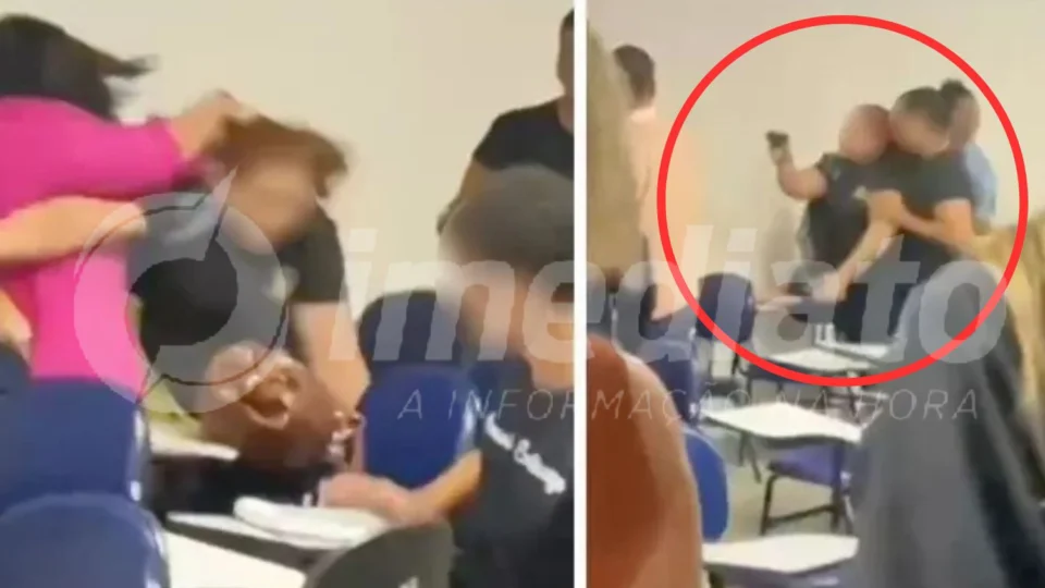 VEJA VÍDEO: aluna aponta arma para colega durante briga dentro de faculdade