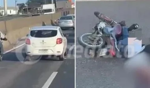 VEJA VÍDEO: motociclista morre esmagado por caminhão após briga no trânsito