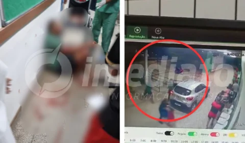Vídeo: veja o momento onde homem sofre tentativa de homicídio em UPA; criança quase foi atingida