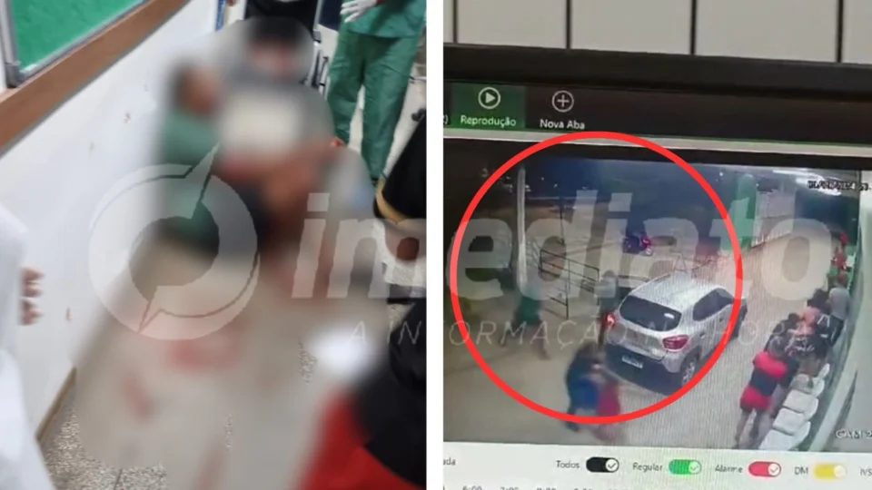 Vídeo: veja o momento onde homem sofre tentativa de homicídio em UPA; criança quase foi atingida