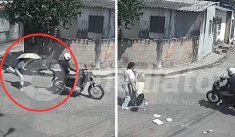 VEJA VÍDEO: bandido arrasta jovem durante tentativa de assalto no bairro Tarumã