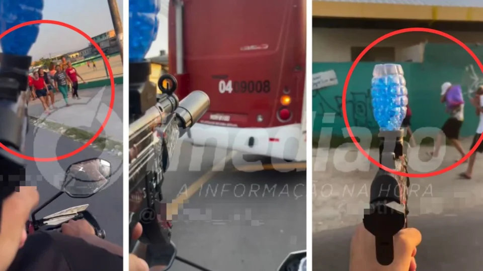 VÍDEO: ‘Amostradinhos’ causam pânico ao efetuar disparos na população com armas de brinquedo em Manaus