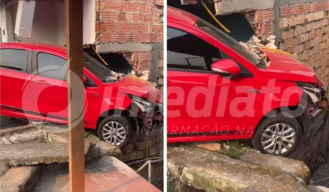 VEJA VÍDEO: motorista perde o controle e carro invade casa no bairro São Jorge