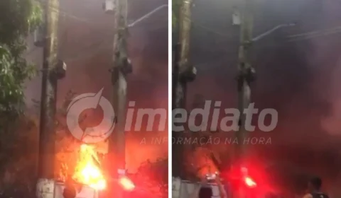 VÍDEO: incêndio de grandes proporções atinge área de mata no bairro Jorge Teixeira