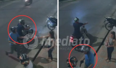 VEJA VÍDEO: bandidos armados roubam celulares de mulheres no bairro Novo Aleixo