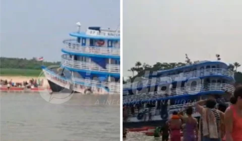 VEJA VÍDEOS: embarcação ‘Comandante Natal’ naufraga no rio Juruá no Amazonas