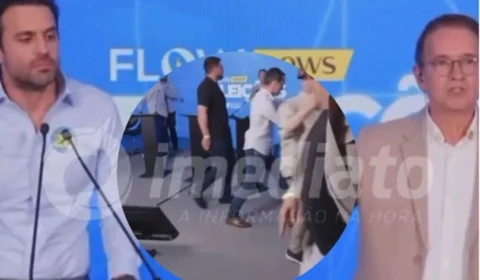 VEJA VÍDEO: Pablo Marçal é expulso de debate e equipe gera confusão em estúdio