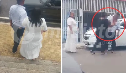 VÍDEO: esposa esclarece motivo de briga na porta de cartório no dia do casamento no bairro Glória