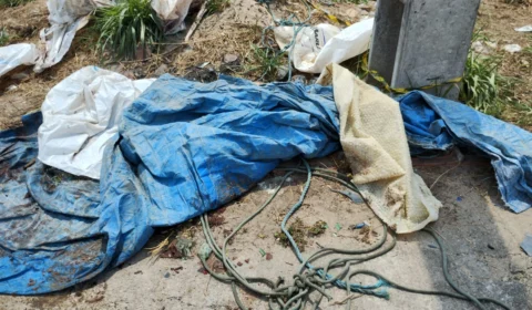 Corpo esquartejado é encontrado amarrado dentro de lona na Av. das Flores, no Cidade Nova