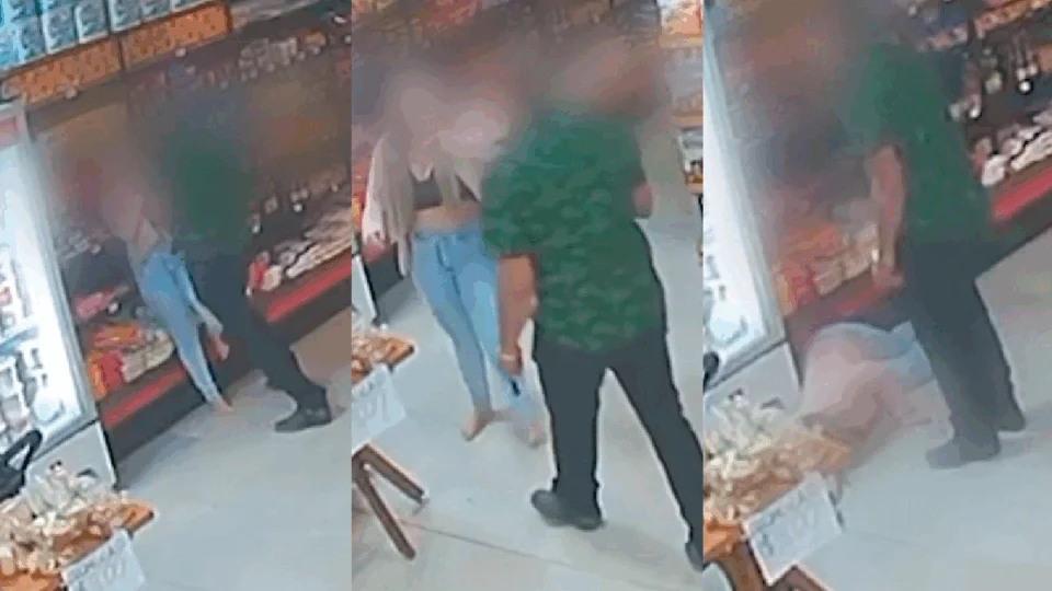VEJA VÍDEO: empresário agride e esgana mulher dentro de padaria