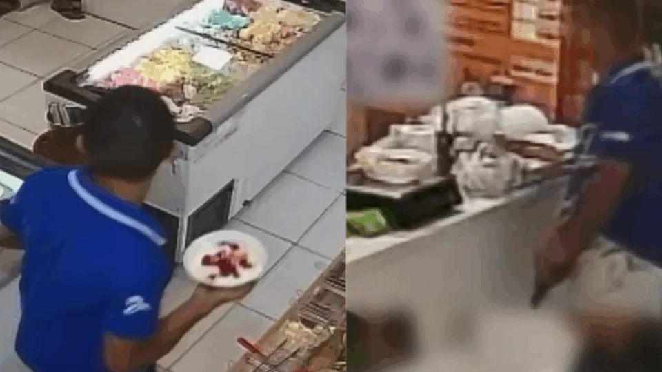 VEJA VÍDEO: bandido armado finge ser cliente de loja de açaí e anuncia assalto